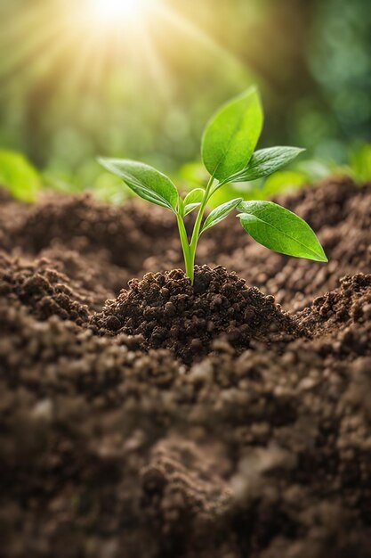 foto de brotes verdes frescos en el campo