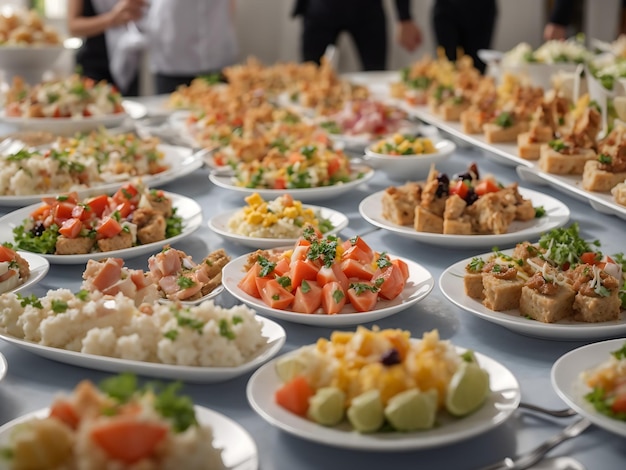 Foto buffet catering arranjo de comida na mesa