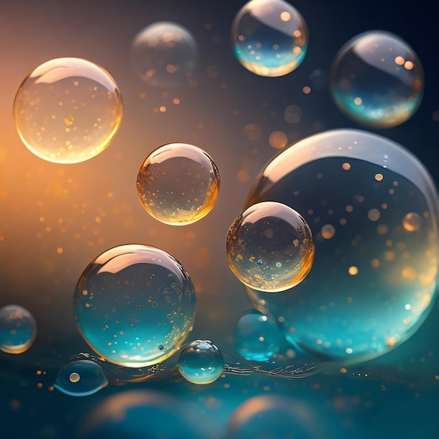 Una foto de burbujas de agua con las palabras "agua" en la parte inferior.