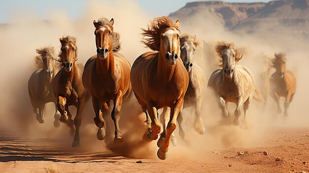 La foto de los caballos corriendo