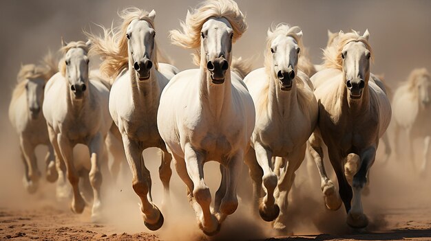 La foto de los caballos corriendo