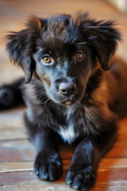 Foto de un cachorro de pelaje largo