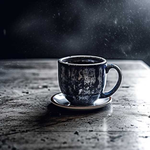 foto de un café en una mesa de color negro