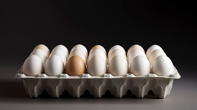 Una foto de una caja de huevos de aves