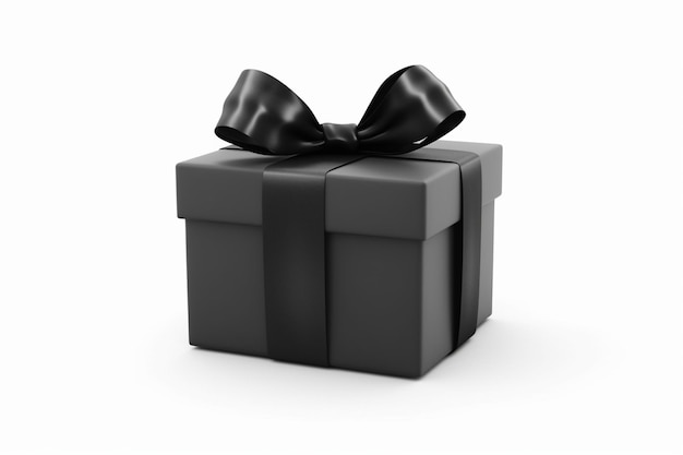 La foto de la caja de regalo abierta de Jet Black Joy Black