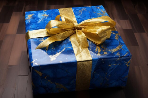 Foto la foto de la caja de regalo azul radiante del legado de lapis lazuli