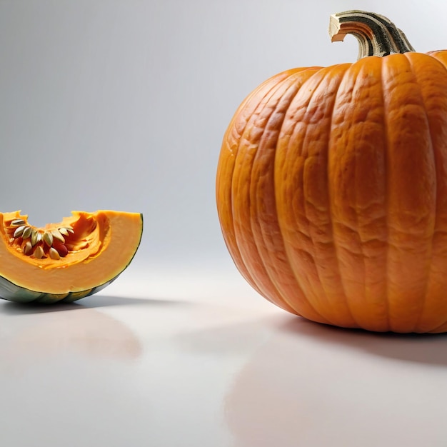 foto de una calabaza fresca aislada en el fondo del papel