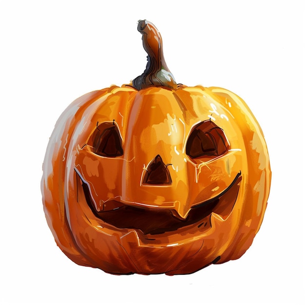 Foto de la calabaza de Halloween aislada sobre un fondo blanco