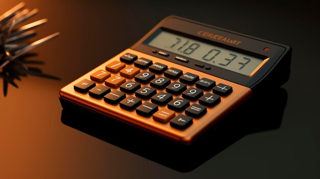 Foto una foto de una calculadora y documentos financieros.