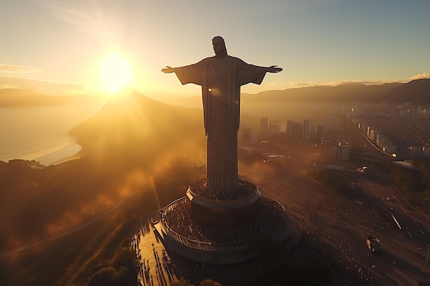 Foto de Calis La icónica estatua de Cristo Rey domina la ciudad durante la vibrante fiesta de Colombia