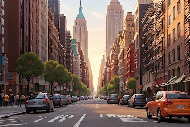 Foto de la calle en la ciudad de Nueva York vista hermosa