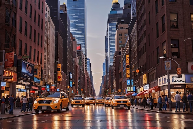 Foto de la calle en la ciudad de Nueva York vista hermosa