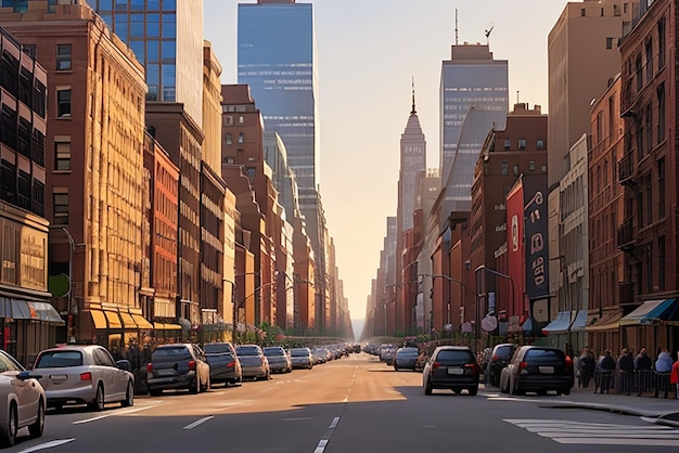 Foto de la calle en la ciudad de Nueva York vista hermosa