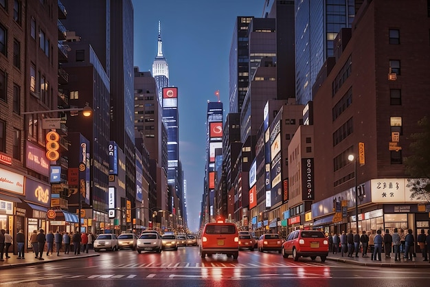 Foto de la calle en la ciudad de Nueva York vista hermosa