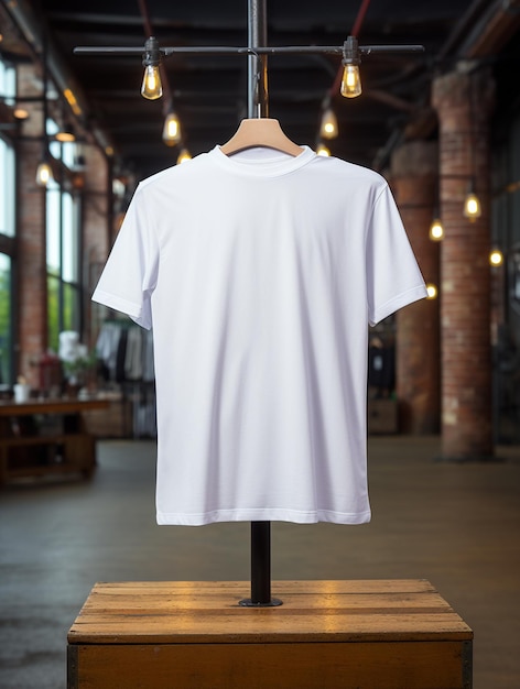 Foto foto de camiseta en blanco de hombre para diseño de maqueta