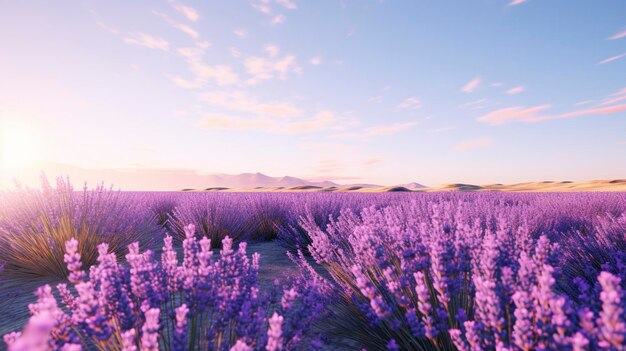 Foto una foto de un campo de lavanda