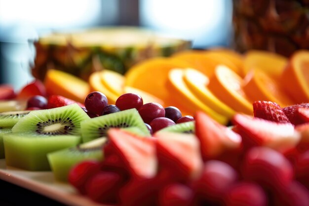 foto de canapé de frutas aislado fondo blanco Generado por AI