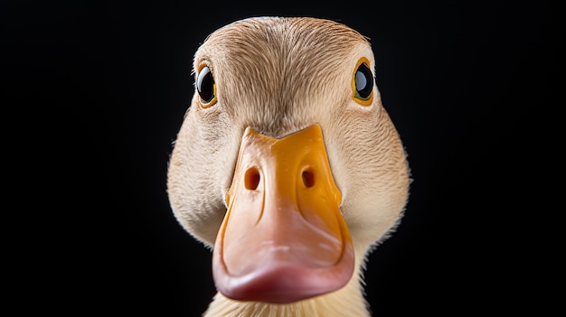 Foto la foto de la cara del pato aislada en un fondo transparente