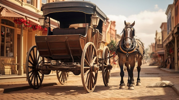 Foto una foto de un carruaje de caballos de época