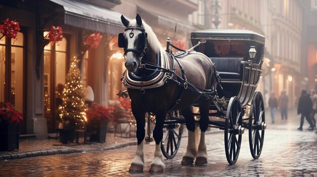 Foto una foto de un carruaje de caballos de época