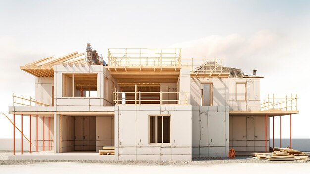 Una foto de una casa en construcción