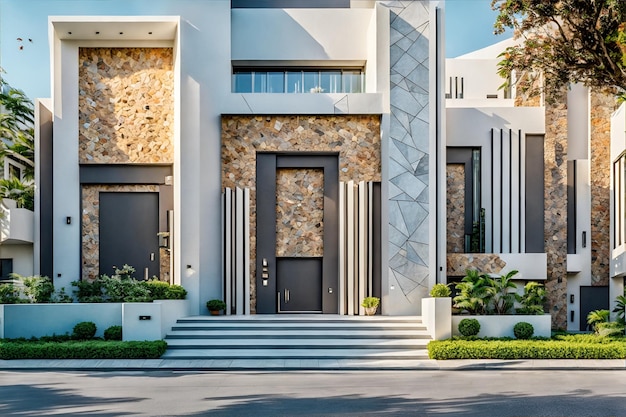 Foto foto de una casa de lujo moderna con ventanas y puertas amplias