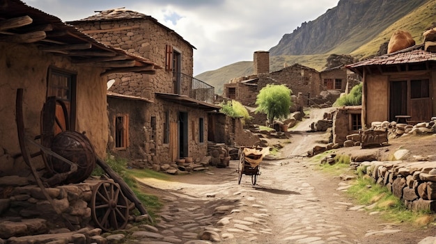 Foto foto de casas antiguas en un pueblo armenio