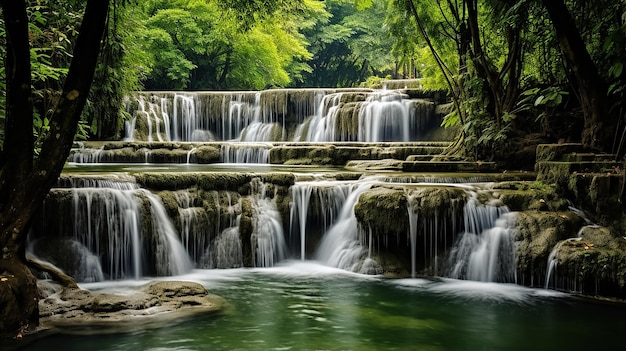 Foto cascada huay mae khamin 6er piso llamado