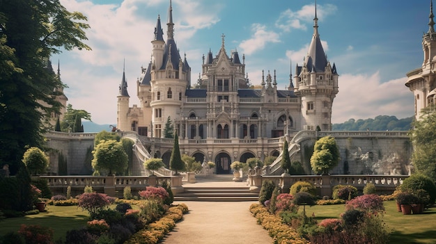 Una foto de un castillo o palacio histórico