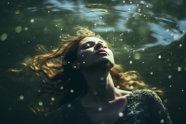 Una foto cautivadora de una mujer flotando en un lago 32