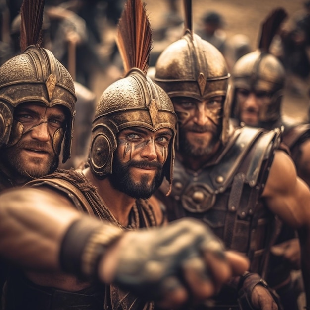 Foto foto cena de batalha medieval com cavalaria e infantaria