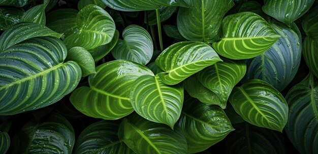 una foto de cerca de algunas hojas verdes