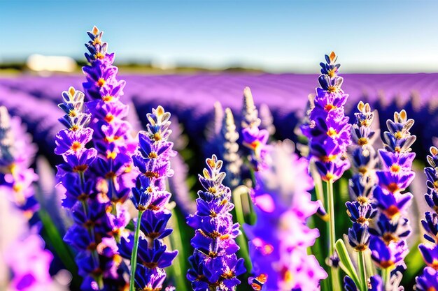 una foto de cerca de las flores de lavanda