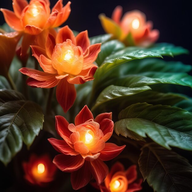 foto de cerca de las flores rojas y amarillas foto de cerca del rojo y amarillo de las flores cerca de u