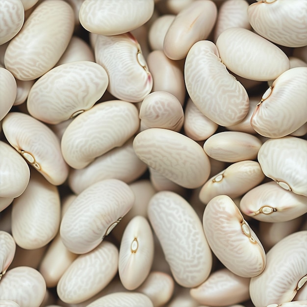 Foto de cerca de las frijoles blancos como un patrón sin costuras