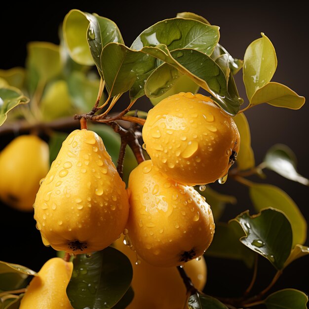 foto de cerca de la fruta fresca Quince