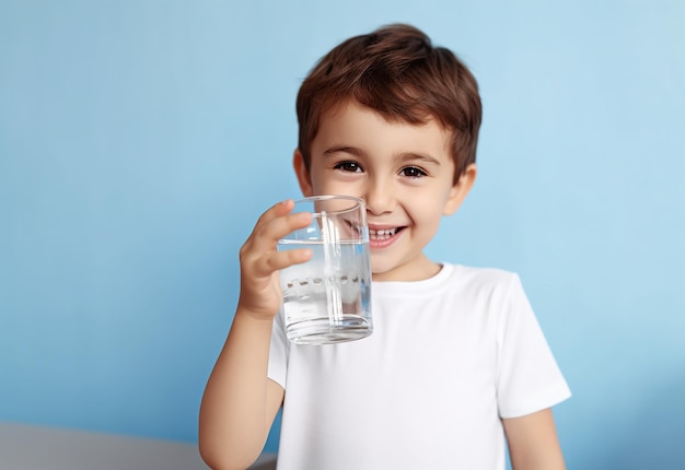 Foto de cerca niños bebiendo un vaso de agua