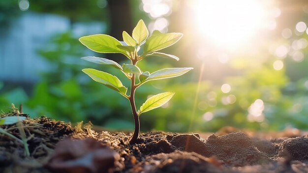 Foto foto de cerca de la planta de soja en el campo agrícola cultivado agricultura y protección de cultivos