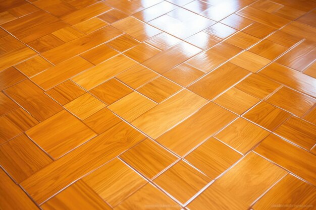 Foto una foto de cerca del suelo de parquet de madera de pino de alto brillo