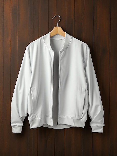 Foto de chaqueta en blanco para diseño de maqueta