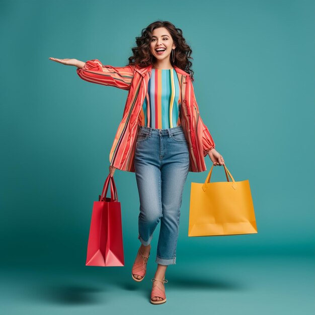 foto de una chica de compras con cabello rizado