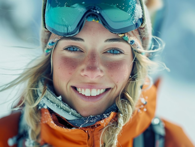 Foto de una chica en la nieve