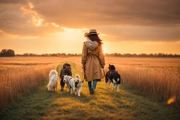 foto de una chica con un perro