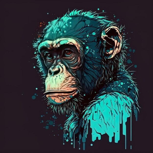 una foto de un chimpancé del año del mono