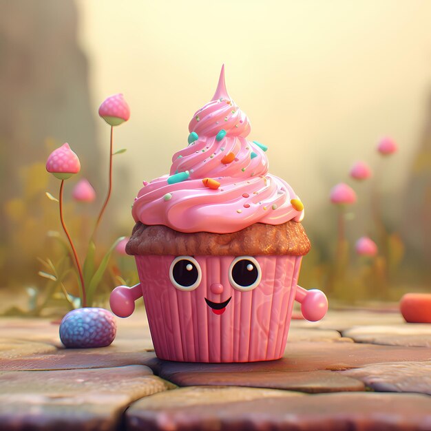 Foto de chispas de arcoíris en un delicioso cupcake unsplash hecho con Al generativo