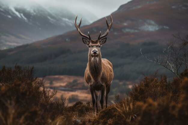 Foto de un ciervo en las tierras altas de Escocia