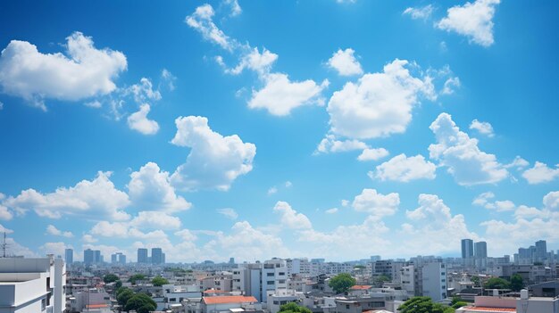 foto de la ciudad y el paisaje del cielo azul