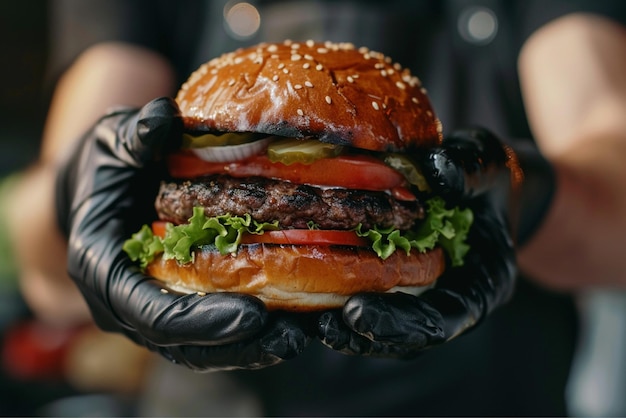 La foto clásica de la hamburguesa de carne