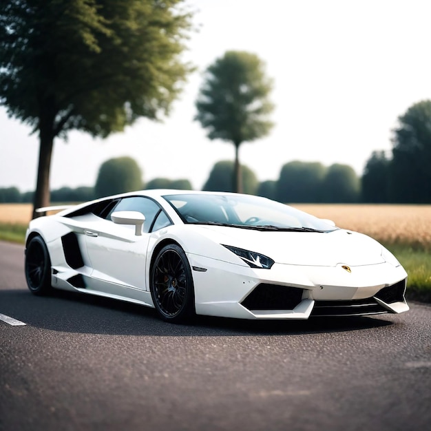 Una foto de un coche real en el fondo del retrato