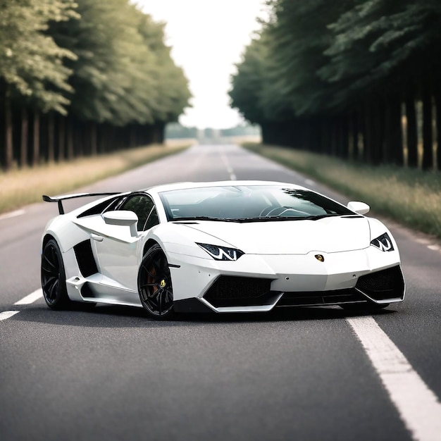 Una foto de un coche real en el fondo del retrato